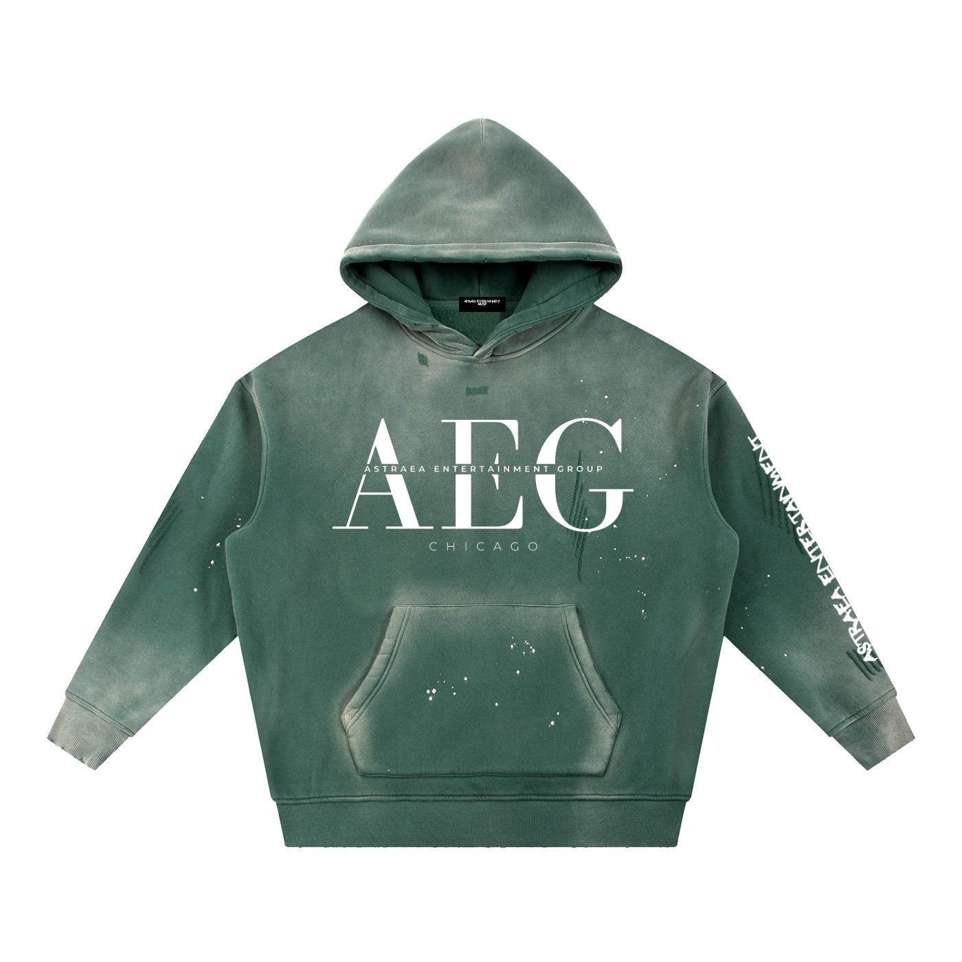 AEG Acid Wash Hoodie (White/Black)