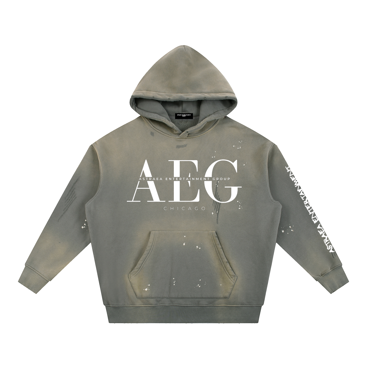 AEG Acid Wash Hoodie (White/Black)