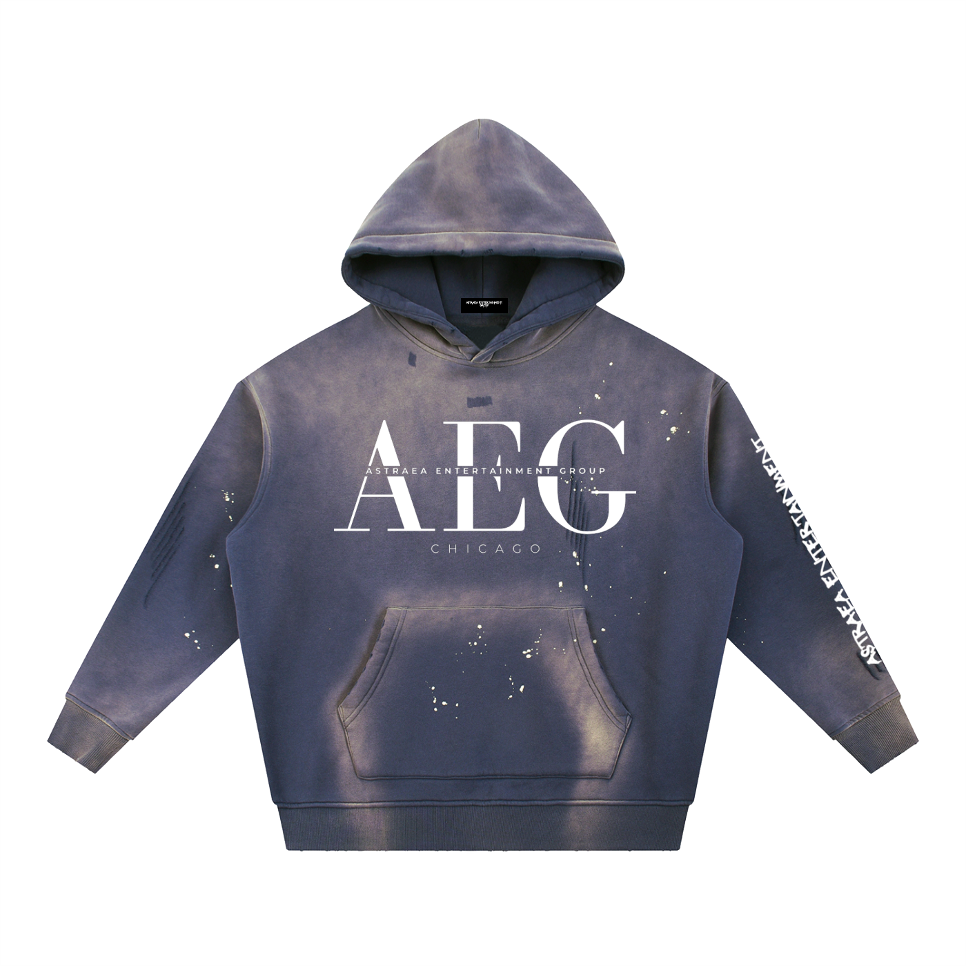 AEG Acid Wash Hoodie (White/Black)