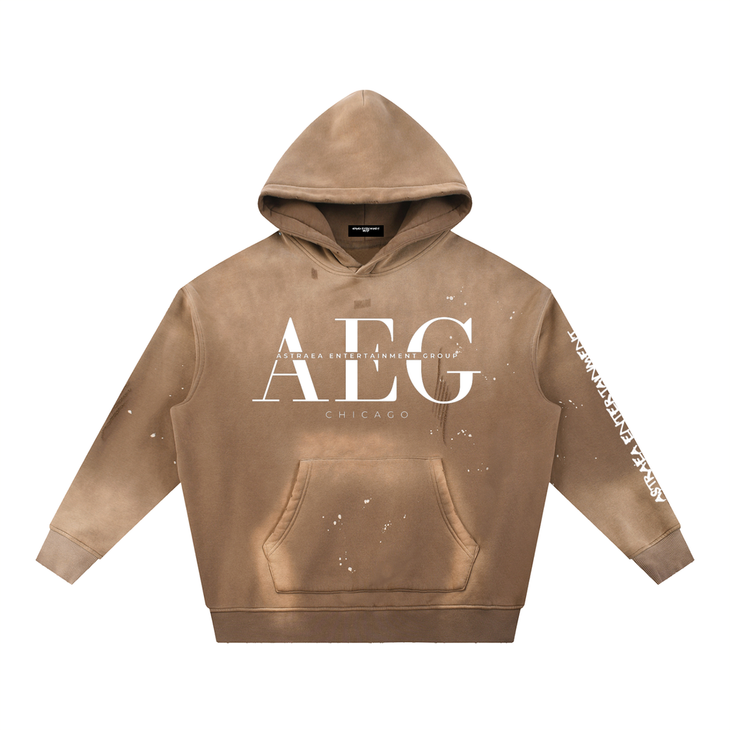 AEG Acid Wash Hoodie (White/White)